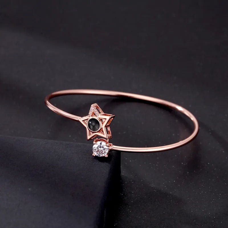 Custom Projection Bracelet Personalized Photo Bracelet Heart Jewelry Gift for Her - Coolpeacock