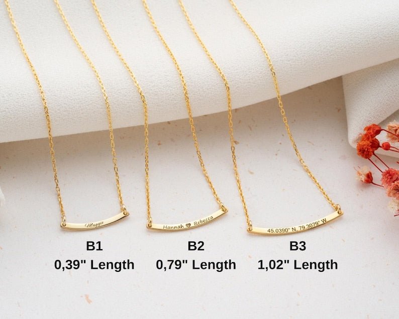 Customized Curved Bar Name Necklace - KIAHMILLA