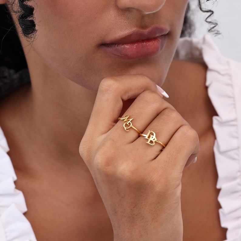 Customized Initial Open Ring - KIAHMILLA