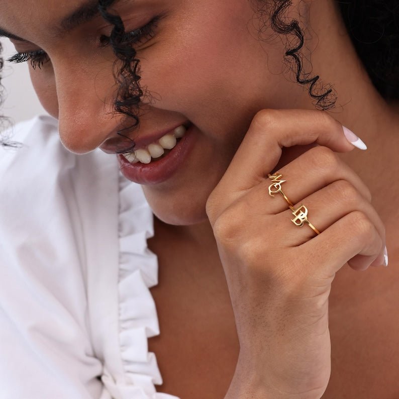 Customized Initial Open Ring - KIAHMILLA