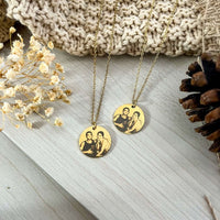 Customized Round Photo Engraving Necklace - KIAHMILLA