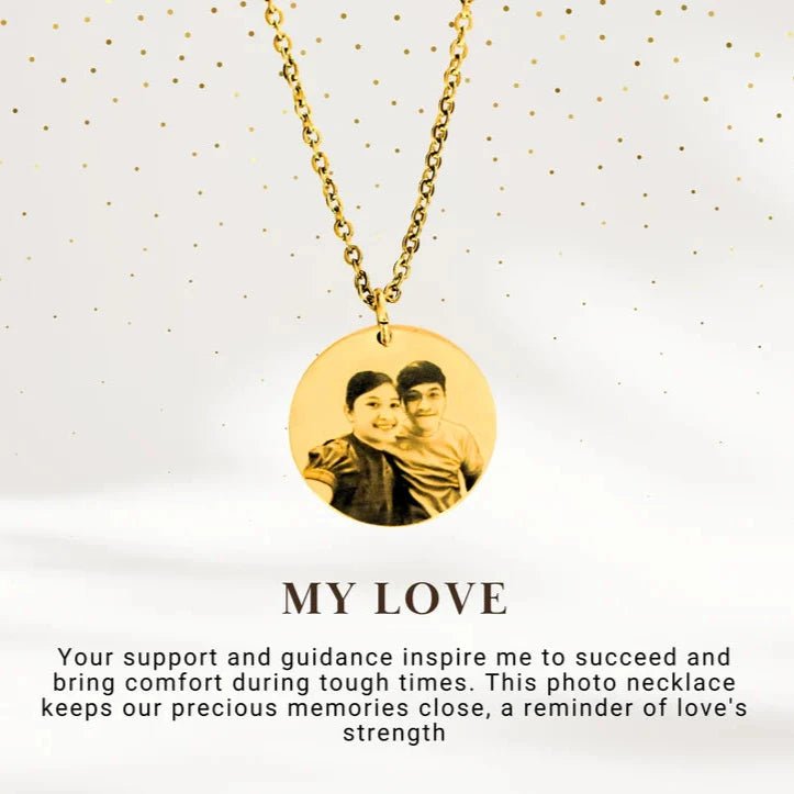 Customized Round Photo Engraving Necklace - KIAHMILLA