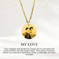 Customized Round Photo Engraving Necklace - KIAHMILLA