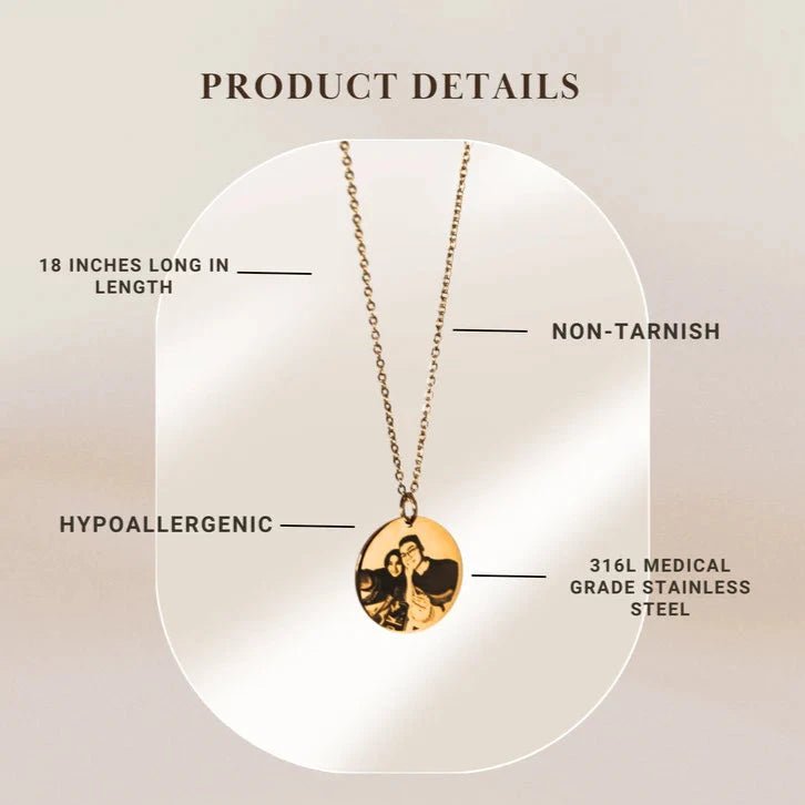 Customized Round Photo Engraving Necklace - KIAHMILLA