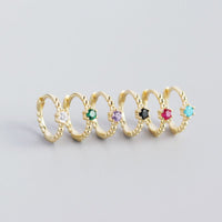 Cute CZ Beads 925 Sterling Silver Huggie Hoop Earrings - KIAHMILLA