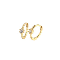 Cute CZ Beads 925 Sterling Silver Huggie Hoop Earrings - KIAHMILLA