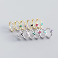 Cute CZ Beads 925 Sterling Silver Huggie Hoop Earrings - KIAHMILLA