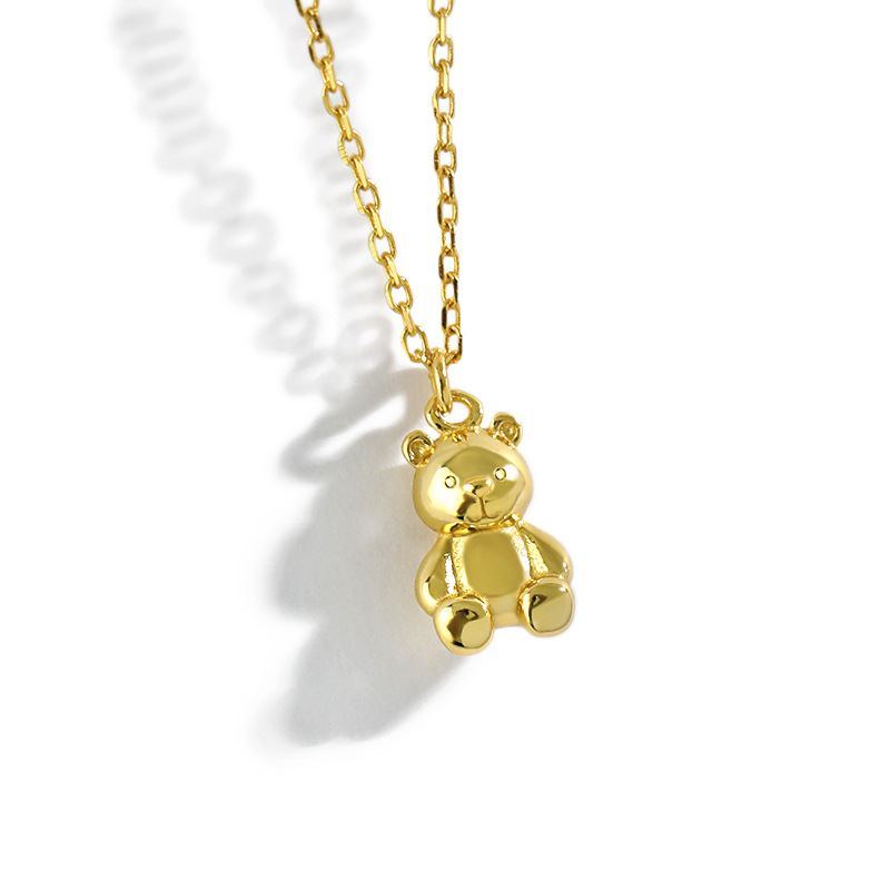 Cute Mini Bear Animal 925 Sterling Silver Necklace - KIAHMILLA