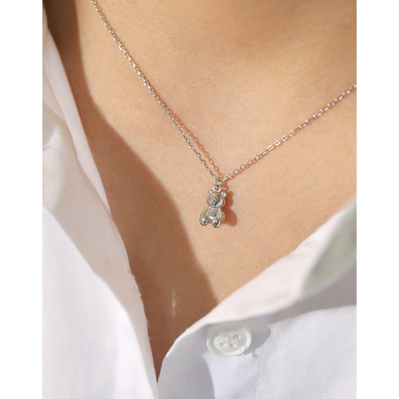Cute Mini Bear Animal 925 Sterling Silver Necklace - KIAHMILLA