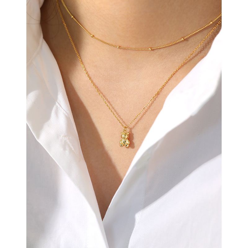 Cute Mini Bear Animal 925 Sterling Silver Necklace - KIAHMILLA