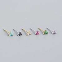 Cute Mini CZ Lucky Three Leaf Clover 925 Sterling Silver Stud Earrings - KIAHMILLA