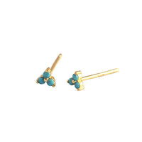 Cute Mini CZ Lucky Three Leaf Clover 925 Sterling Silver Stud Earrings - KIAHMILLA