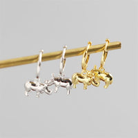 Cute Rhinoceros Animal 925 Sterling Silver Leverback Earrings - KIAHMILLA