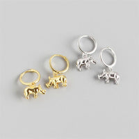 Cute Rhinoceros Animal 925 Sterling Silver Leverback Earrings - KIAHMILLA