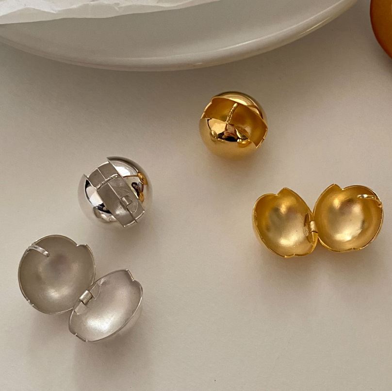 Cute Round Ball 925 Sterling Silver Stud Earring(Single) - KIAHMILLA