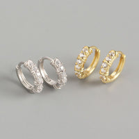 CZ Geometry Simple 925 Sterling Silver Hoop Earrings - KIAHMILLA