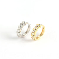 CZ Geometry Simple 925 Sterling Silver Hoop Earrings - KIAHMILLA