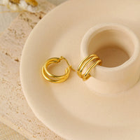 Daily Triple Circles 925 Sterling Silver Hoop Earrings - KIAHMILLA