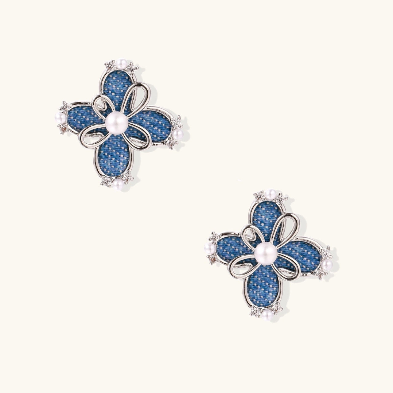 Denim Bloom Studs - KIAHMILLA