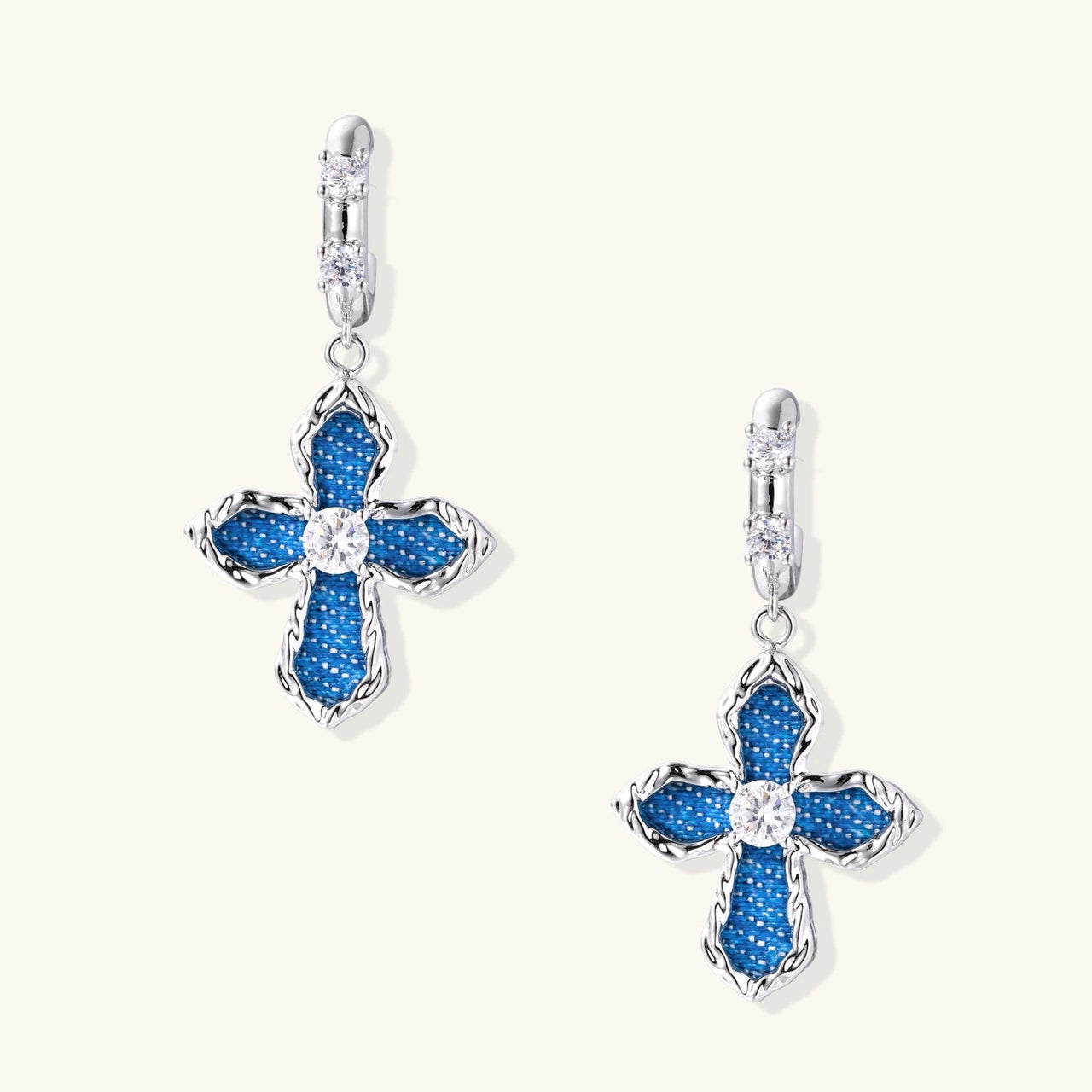 Denim Cross Drops - KIAHMILLA