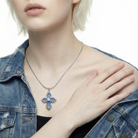 Denim Cross Necklace - KIAHMILLA
