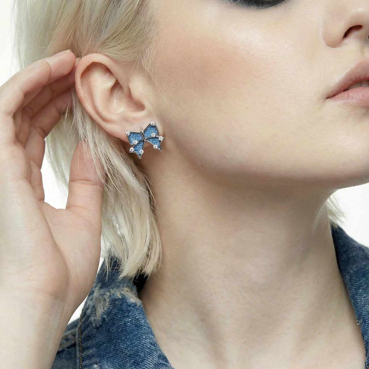 Denim Dreams Bow Earrings - KIAHMILLA