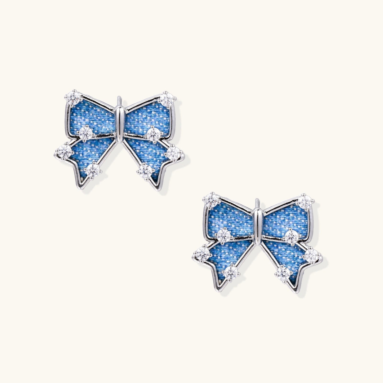 Denim Dreams Bow Earrings - KIAHMILLA