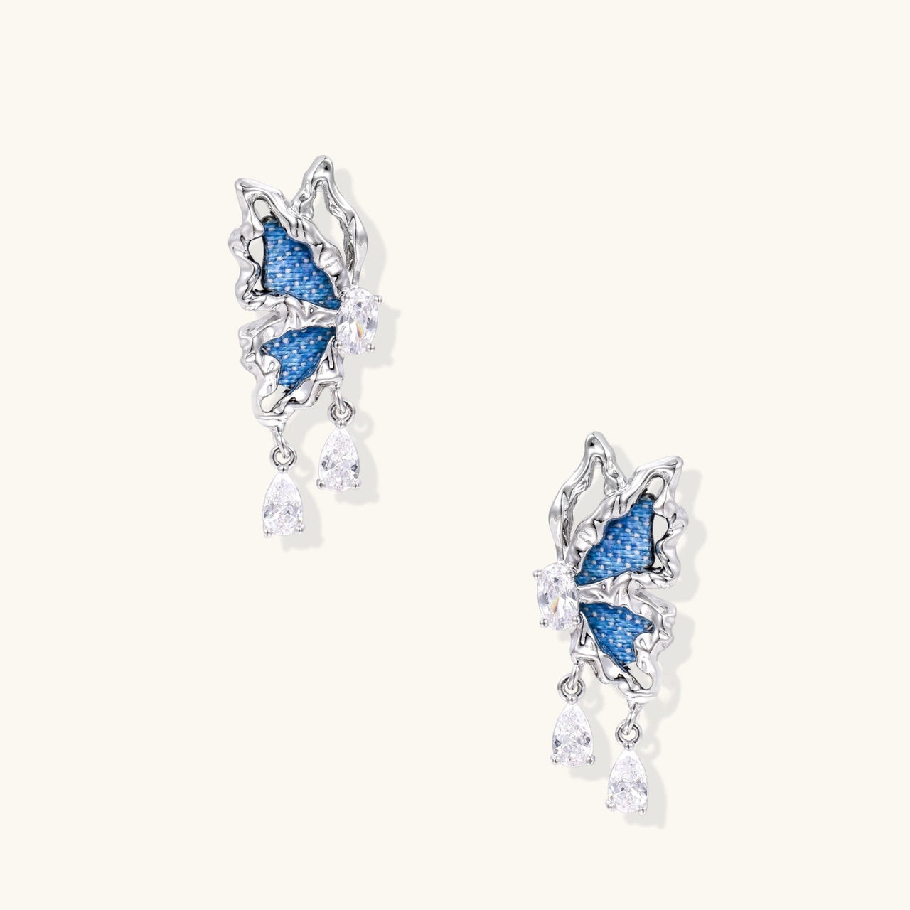 Denim Dreams Butterfly Earrings - KIAHMILLA