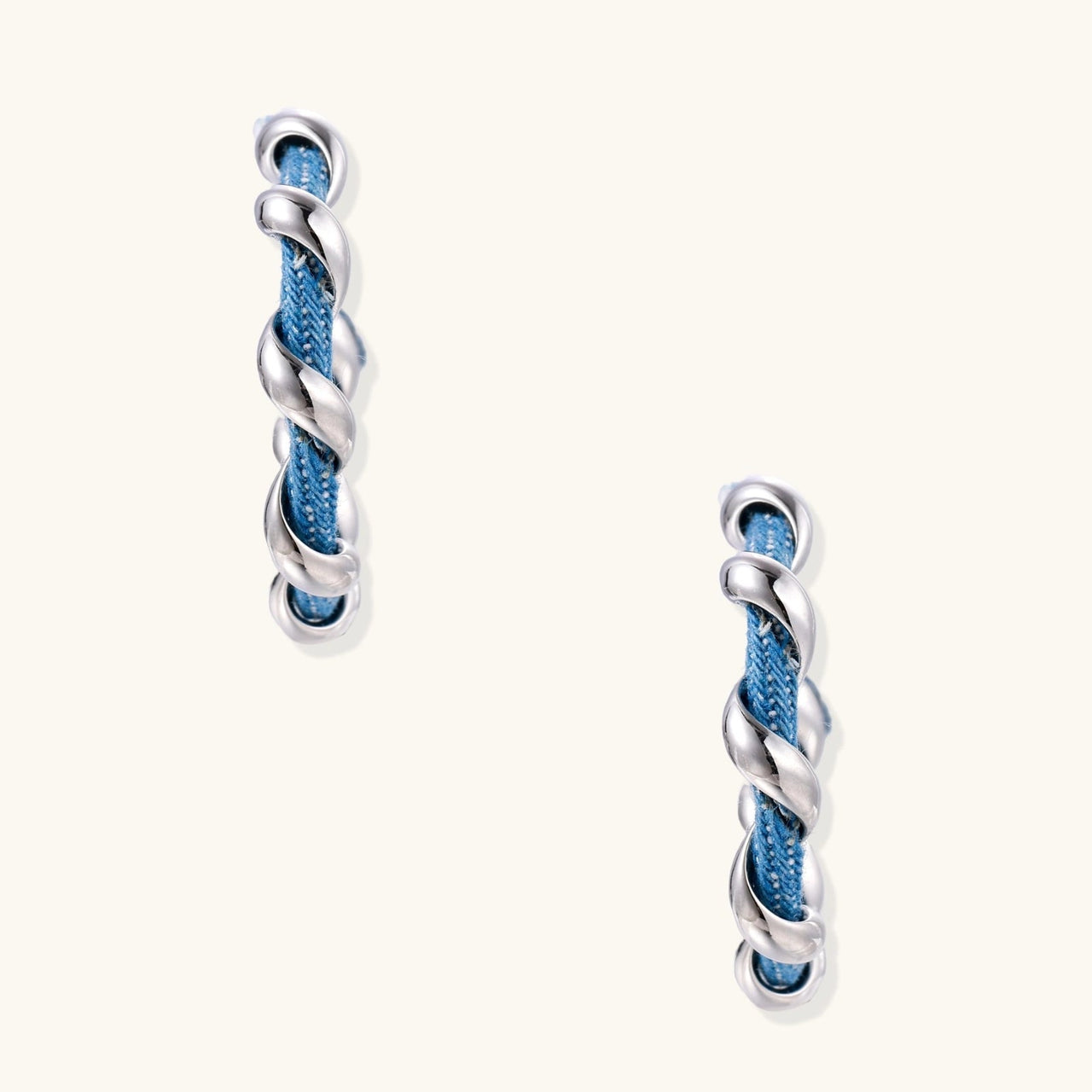 Denim Twist Hoops - KIAHMILLA