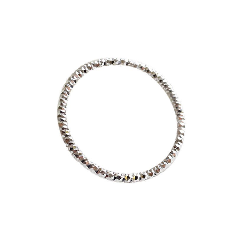 Diamond Cut Faceted Geometric Slim Knuckle Ring Silver S925 Sterling Silver Fine Stacking Ring - KIAHMILLA