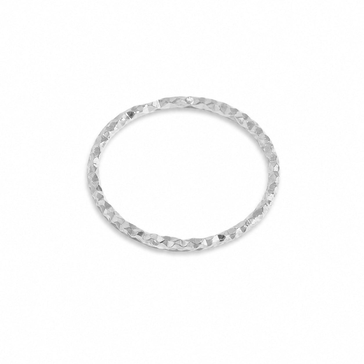 Diamond Cut Faceted Geometric Slim Knuckle Ring Silver S925 Sterling Silver Fine Stacking Ring - KIAHMILLA