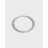 Diamond Cut Faceted Geometric Slim Knuckle Ring Silver S925 Sterling Silver Fine Stacking Ring - KIAHMILLA