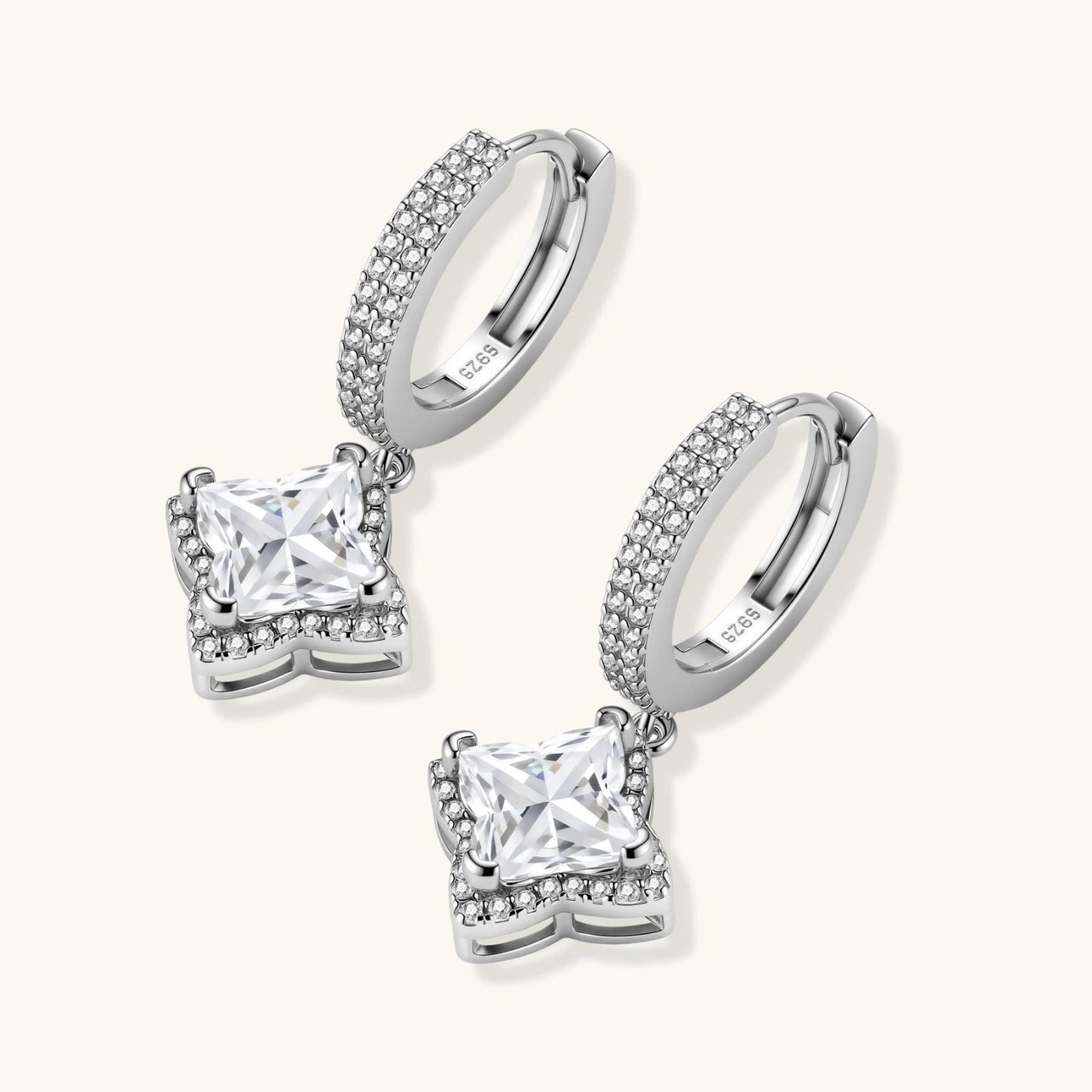 Diamond Dangle Huggies by KIAHMILLA - KIAHMILLA