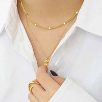 Double Layer Chain 925 Sterling Silver Choker Necklace - KIAHMILLA
