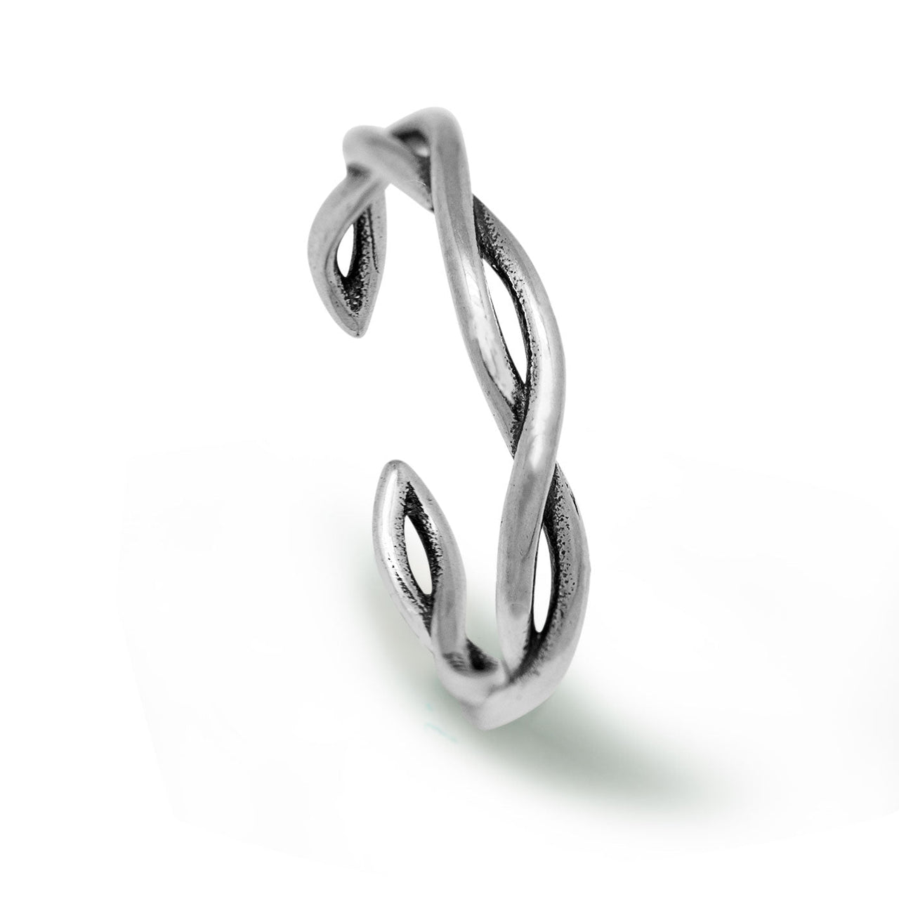 Double Twist Adjustable 925 Sterling Silver Ring - KIAHMILLA