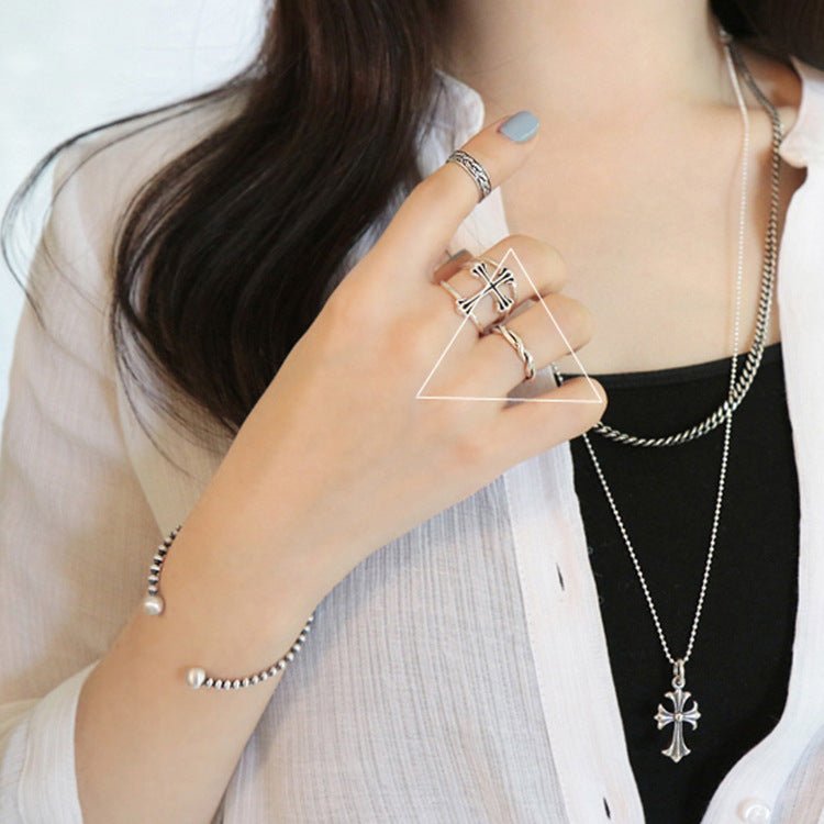 Double Twist Adjustable 925 Sterling Silver Ring - KIAHMILLA