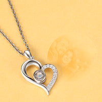 Personalized Heart Pendant Photo Projection Necklace