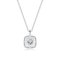 Elegant 925 Sterling Silver Chain Moissanite Geometric Pendant Necklace - KIAHMILLA