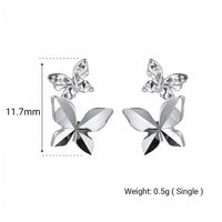 Elegant and Stylish Earrings Featuring a Multi Faceted Butterfly Silhouette in Minimalist 925 Sterling Silver Stud Earrings - KIAHMILLA
