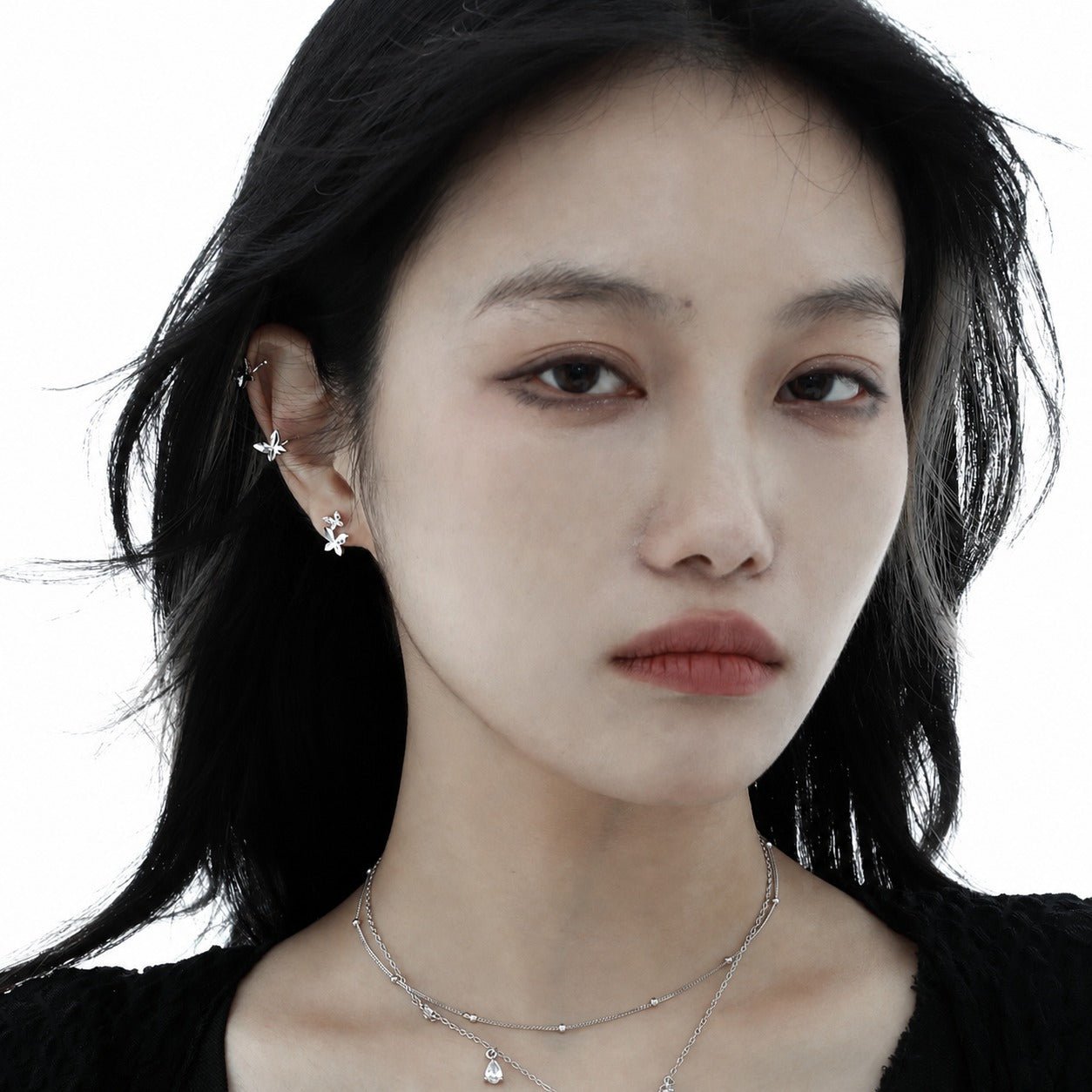 Elegant and Stylish Earrings Featuring a Multi Faceted Butterfly Silhouette in Minimalist 925 Sterling Silver Stud Earrings - KIAHMILLA