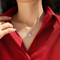 Elegant Cushion Cut Design for Women Geometric Moissanite 925 Sterling Silver Necklace - KIAHMILLA