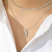 Elegant CZ Geometry CZ Star Tag 925 Sterling Silver Necklace - KIAHMILLA