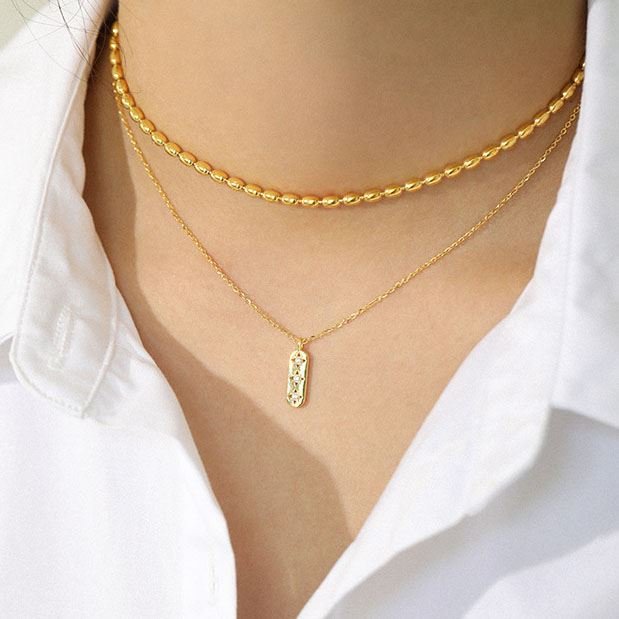 Elegant CZ Geometry CZ Star Tag 925 Sterling Silver Necklace - KIAHMILLA