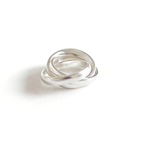Elegant Geometric Design Pure Metal S990 Silver Intertwined Lines Closed Ring - KIAHMILLA