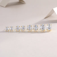 Elegant Geometric Moissanite 18K Gold Plated 925 Sterling Silver Stud Earrings - KIAHMILLA