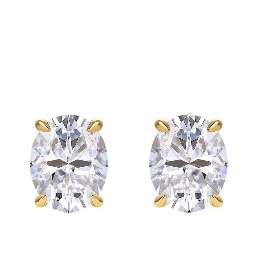 Elegant Geometric Moissanite 18K Gold Plated 925 Sterling Silver Stud Earrings - KIAHMILLA