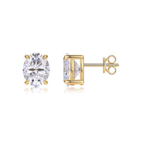 Elegant Geometric Moissanite 18K Gold Plated 925 Sterling Silver Stud Earrings - KIAHMILLA