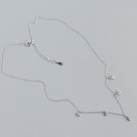 Elegant Geometry Round CZ Tassels 925 Sterling Silver Necklace - KIAHMILLA