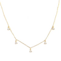 Elegant Geometry Round CZ Tassels 925 Sterling Silver Necklace - KIAHMILLA