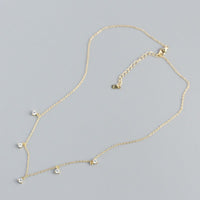 Elegant Geometry Round CZ Tassels 925 Sterling Silver Necklace - KIAHMILLA